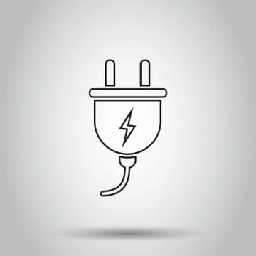 Plug socket icon in line style. Vector illustration on isolated background. B 스톡 일러스트