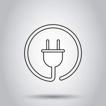 Plug socket icon in line style. Vector illustration on isolated background. B Illustrazione stock