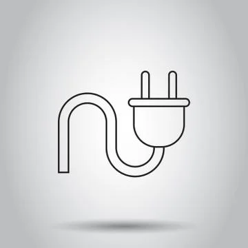 Plug socket icon in line style. Vector illustration on isolated background. B 스톡 일러스트