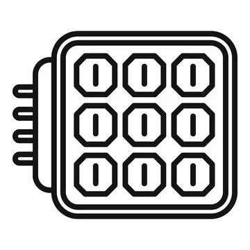 Plug solar panel icon outline vector. Fixture module Stock-Illustration