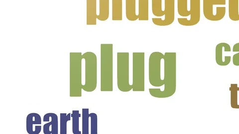 Plug Tag Cloud Animated On White Background Vídeos de archivo 103663900