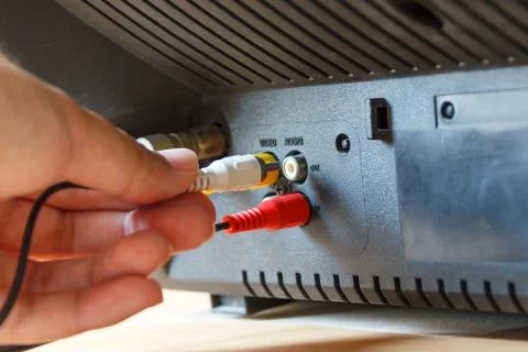 Plug TV jack. Stock Photos