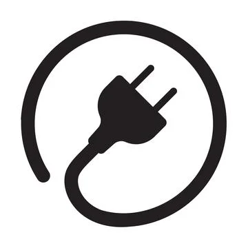 Plug in vector icon for graphic design, logo, web site, social media, mobile Stock Illustration
