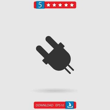 Plug vector icon Illustrazione stock