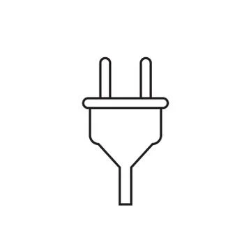 Plug vector icon in line style. Power wire cable flat illustration. 스톡 일러스트