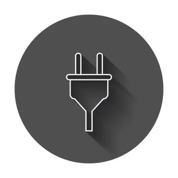 Plug vector icon in line style. 스톡 일러스트