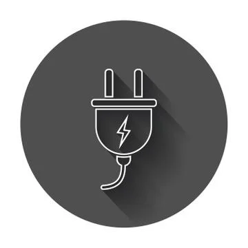 Plug vector icon in line style. Illustrazione stock
