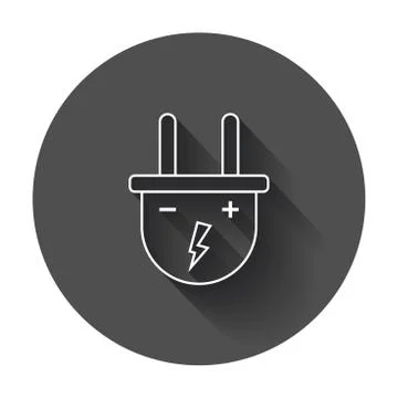 Plug vector icon in line style. Illustrazione stock