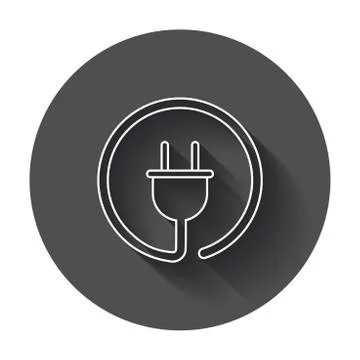 Plug vector icon in line style. Stock Illustration
