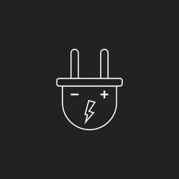 Plug vector icon in line style. Power wire cable flat illustration. イラスト素材