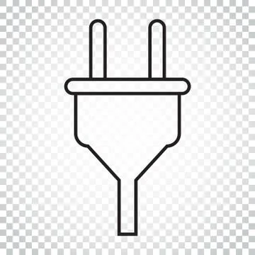 Plug vector icon in line style. Power wire cable flat illustration. Simple bu Stock Illustration