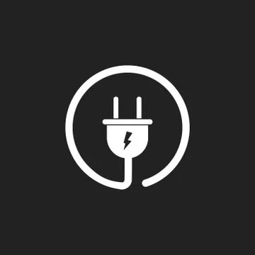 Plug vector icon. Power wire cable flat illustration. 스톡 일러스트