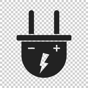 Plug vector icon. Power wire cable flat illustration. Stock Illustration