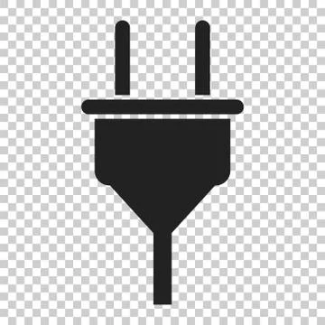 Plug vector icon. Power wire cable flat illustration. Illustrazione stock