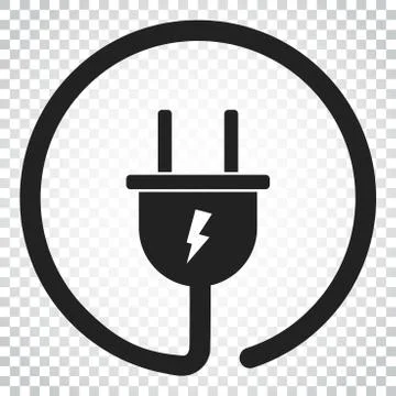 Plug vector icon. Power wire cable flat illustration. Simple business concept Illustrazione stock