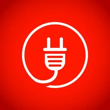 Plug vector icon stock vector illustration flat design Stockillustratie