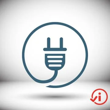 Plug vector icon stock vector illustration flat design Stock Illustration
