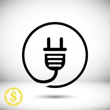 Plug vector icon stock vector illustration flat design イラスト素材