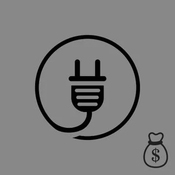 Plug vector icon stock vector illustration flat design 스톡 일러스트