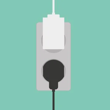 Plug vector. wallpaper. free space for text. copy space. 스톡 일러스트