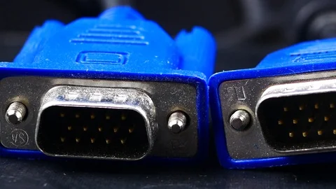 Plug the video vga cable Stock Footage 87216647