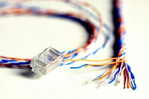 Plug wire color lan Stock Photos