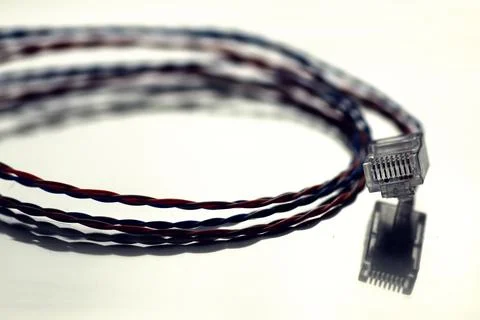 Plug wire color lan Stock Photos