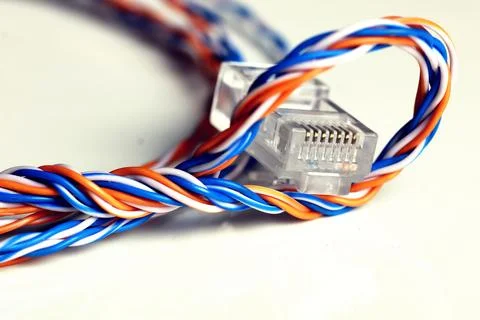 Plug wire color lan Stock Photos