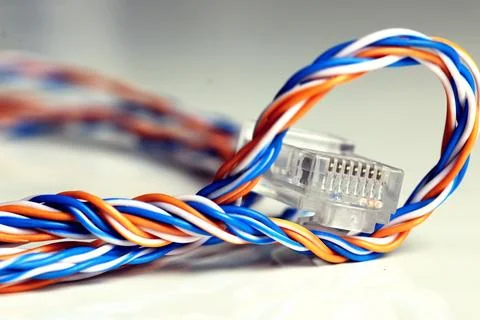 Plug wire color lan Stock Photos