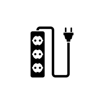 Plug Wire Socket Flat Vector Icon 스톡 일러스트