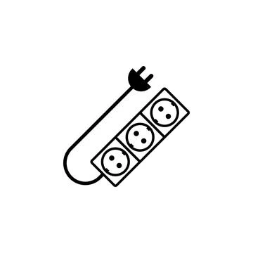 Plug Wire Socket Flat Vector Icon Illustrazione stock