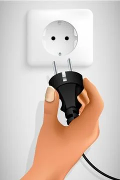 Plug in your hand Illustrazione stock