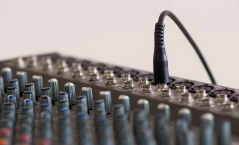 Plugged in audio jack Stock Photos