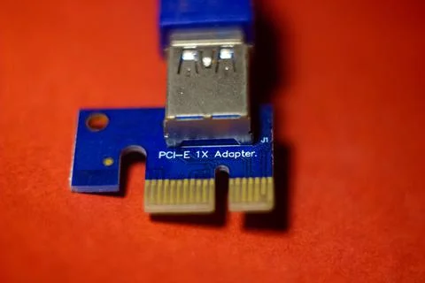 The plugged usb flash drive on blue board, usb flash drive Stockfoto's