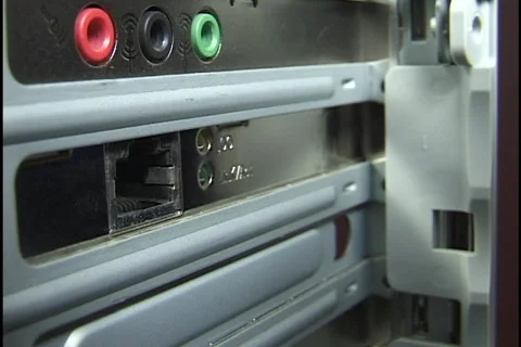 Pluggin in Ethernet Cable Stock-Footage 298171