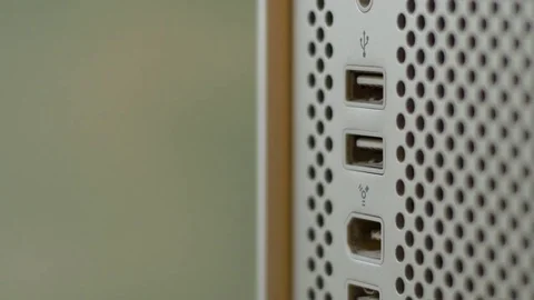 Plugging and Unplugging a USB Flash Drive in a Computer Stock Footage 71152720