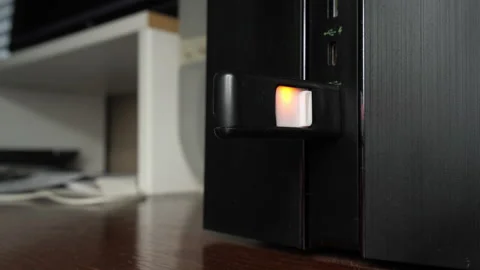 Plugging in and unpluging a thumb drive for data backup Stock Footage 233198230