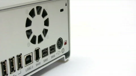 Plugging In Computer Cables Stock Footage 117527