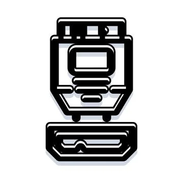 Plugging digital multimedia interface cable connection Stock Illustration