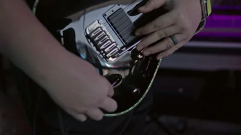 Plugging in Electric Guitar Stock Footage 272288621