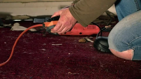 Plugging in electric power extension cable 스톡 동영상 287987715