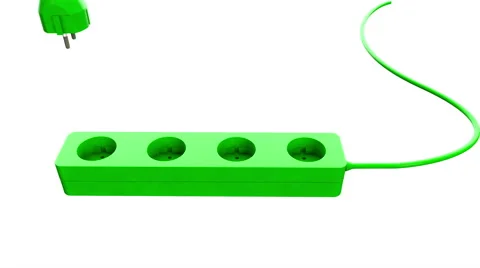 Plugging a electrical cord cable into socket. Green screen energy concept.  Stock Footage 67307269