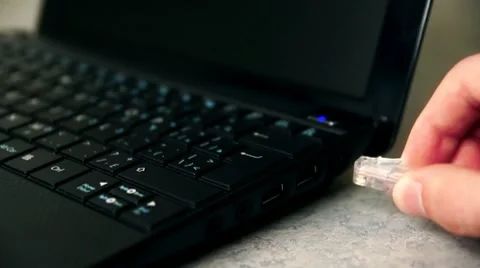 Plugging Ethernet Cable 스톡 동영상 10687133