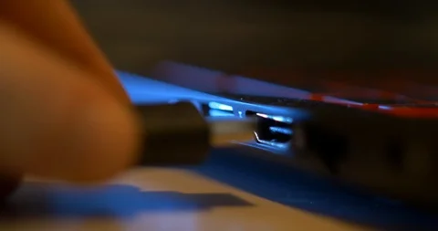 Plugging In HDMI Cable Stock Footage 89596656