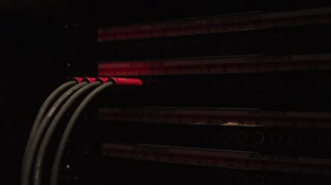 Plugging in patch cords and unplugging Stock Footage 33890169