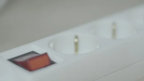 Plugging the power cord into the power supply socket Stock Footage 88211985