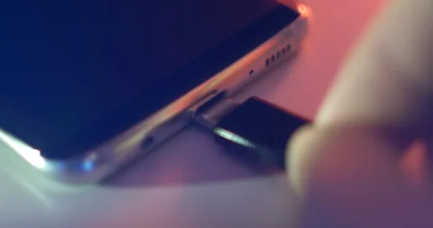 Plugging in Smart Phone Stock Footage 89515318