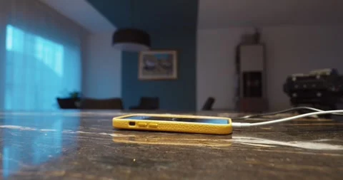 Plugging Smartphone into Charger at Home – Close-Up, Everyday Technology Use Stock Footage 332755002