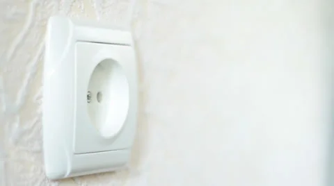 Plugging Socket In and Out close up Stock Footage 26218824