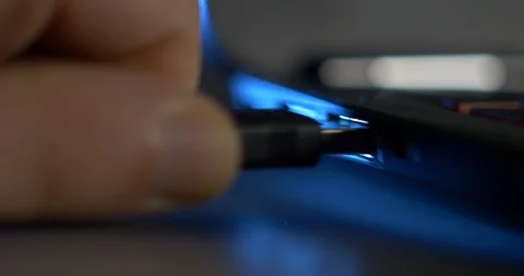 Plugging In USB Stock Footage 89597877